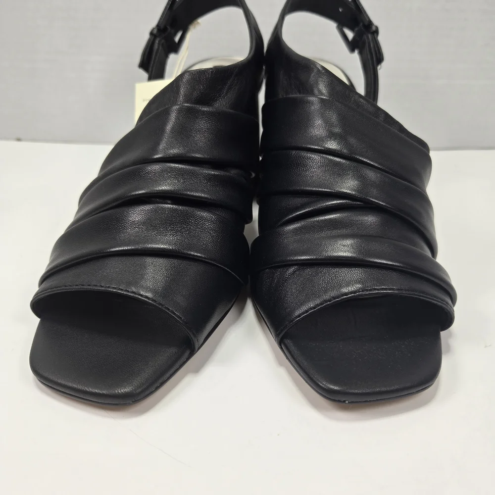 Sanctuary Regal Black Leather Slingback Woodgrain 3 1/2